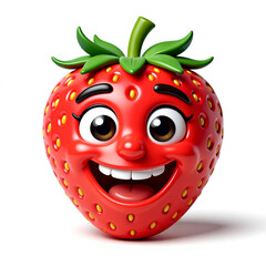 Obraz premium strawberry cartoon character