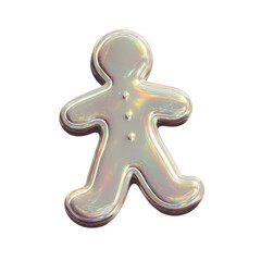 Iridescent Holographic Gingerbread Man Cookie - Festive Holiday Treat
