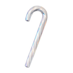 Holographic Candy Cane 3D Render Festive Holiday Sweet Treat