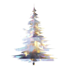 Abstract Glitch Effect Christmas Tree - Festive Winter Holiday Design
