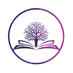 learning tree logo design. university education logo