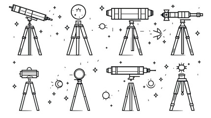 Vintage set of retro cameras isolated on white background
