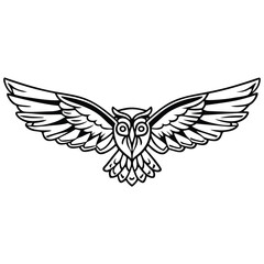 Obraz premium Dynamic vector line art owl illustration scalable eps graphic icon adult coloring