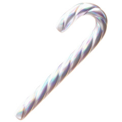 Iridescent Candy Cane Festive Holiday Treat, 3D Render