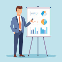 Fototapeta premium Business Presentation Showing Growth and Statistics 