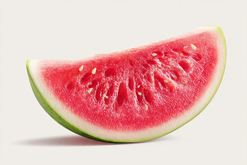 Realistic fresh sliced watermelon displayed on clean white background for natural fruit photography