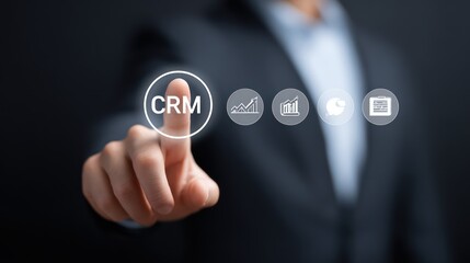 CRM Digital Interface Interaction by Business Professional
