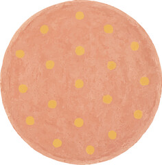 Watercolor pastel circle stickers with polka dots, stripes, spiral patterns in vintage aesthetic style for scrapbook and planner decoration