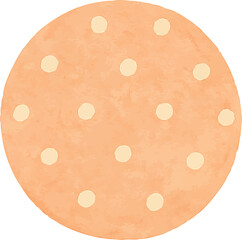 Watercolor pastel circle stickers with polka dots, stripes, spiral patterns in vintage aesthetic style for scrapbook and planner decoration