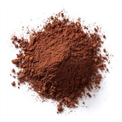 Pile of dark brown cocoa powder on white background (6)
