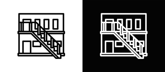 Obraz premium Modular Housing Icon In Black And White Filled Style
