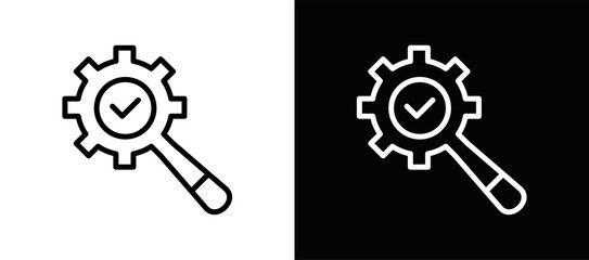 Optimization Icon In Black And White Filled Style