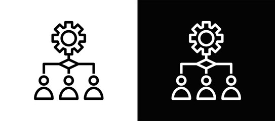 Resource Allocation Icon In Black And White Filled Style