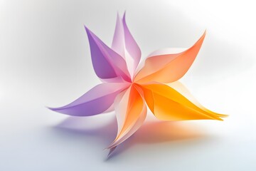 Naklejka premium Abstract Colorful Paper Flower Blooming in Soft Gradient Background