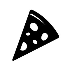 Pizza slice icon, Piece of pizza silhouette vector