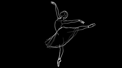 line drawing of a ballet dancer
