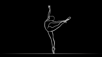 line drawing of a ballet dancer