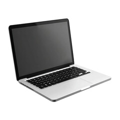 Silver laptop with black screen
