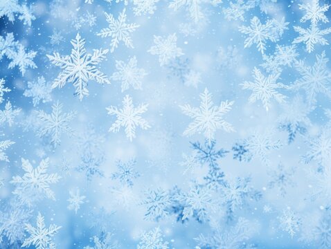 Blue background with snow flakes