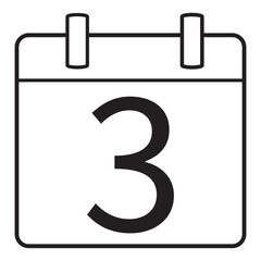 Calendar with date number icon, schedule reminder day planner symbol vector illustration isolated