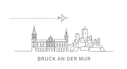 Fototapeta premium Bruck An Der Mur Plane Minimalist Austria.
