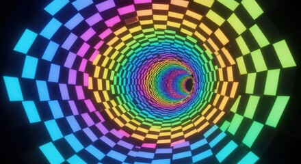 Abstract Psychedelic Rainbow Tunnel Vision Visualizer Loop