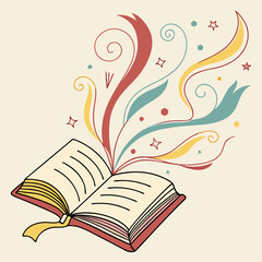 open book with red pages