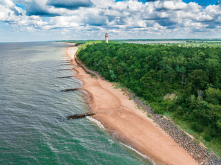 View from above coastline of the Baltic Sea in Rewal.