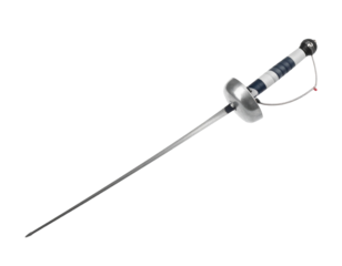 Fencing foil sword icon isolated on a white background.