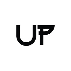 UP monogram logo design letter text name symbol monochrome logotype alphabet character simple logo
