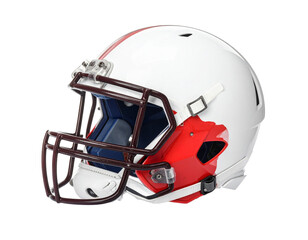 Naklejka premium American football helmet with face mask on a white background.