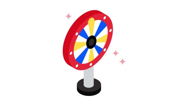Spinning Wheel isometric animation MP4 file