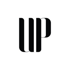 UP monogram logo design letter text name symbol monochrome logotype alphabet character simple logo