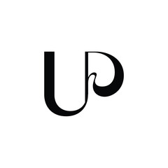 UP monogram logo design letter text name symbol monochrome logotype alphabet character simple logo