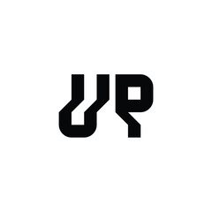 Obraz premium UP monogram logo design letter text name symbol monochrome logotype alphabet character simple logo