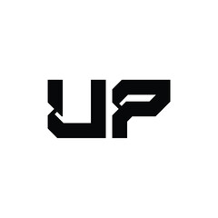 UP monogram logo design letter text name symbol monochrome logotype alphabet character simple logo