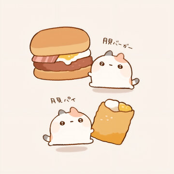 Cute Foodie Cats with Tsukimi Burger & Pie 🍔🥧✨