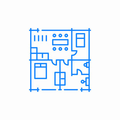 house floor plan icon sign vector