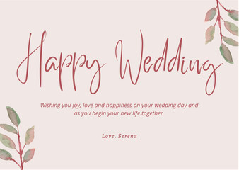 Wedding Congratulation Card Watercolor Background