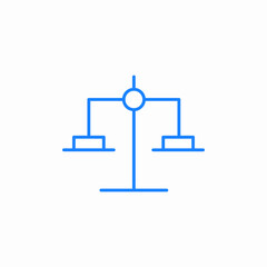 scales with rectangular pans at the same level icon sign vector