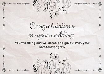 Best Friend Happy Wedding Congratulation card Simple