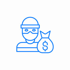 thief money dollar icon sign vector