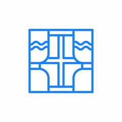 window curtains frames icon sign vector