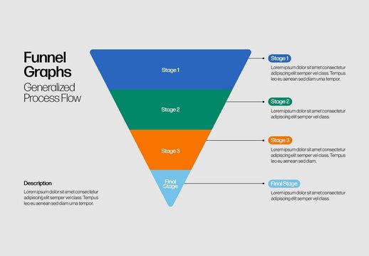 Funnel Graph Infographic Template with Bold Colors