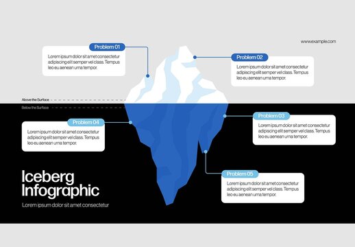 Iceberg Infographic Template with Bold Colors