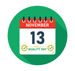 World Quality Day November 13 Calendar Graphic Design. banner for social media post. Vector Illustration