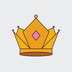 Golden crown mascot logo template