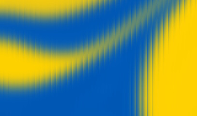 Abstract minimalist geometric glass striped background. Metallic surface blended with blue and yellow gradient light. Ribbed glass wallpaper with smooth wave texture.