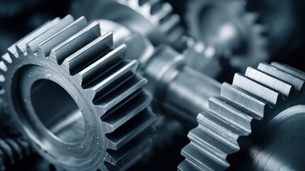 Industrial Gears System Close-Up: Engineering, Precision, and Mechanical Interlocking for Manufacturing and Technological Progress