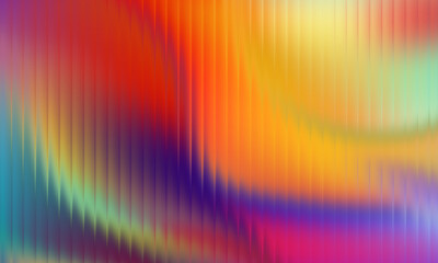Abstract glass effect background with vibrant colorful light. Blurred holographic texture. Futuristic vertical stripes wallpaper